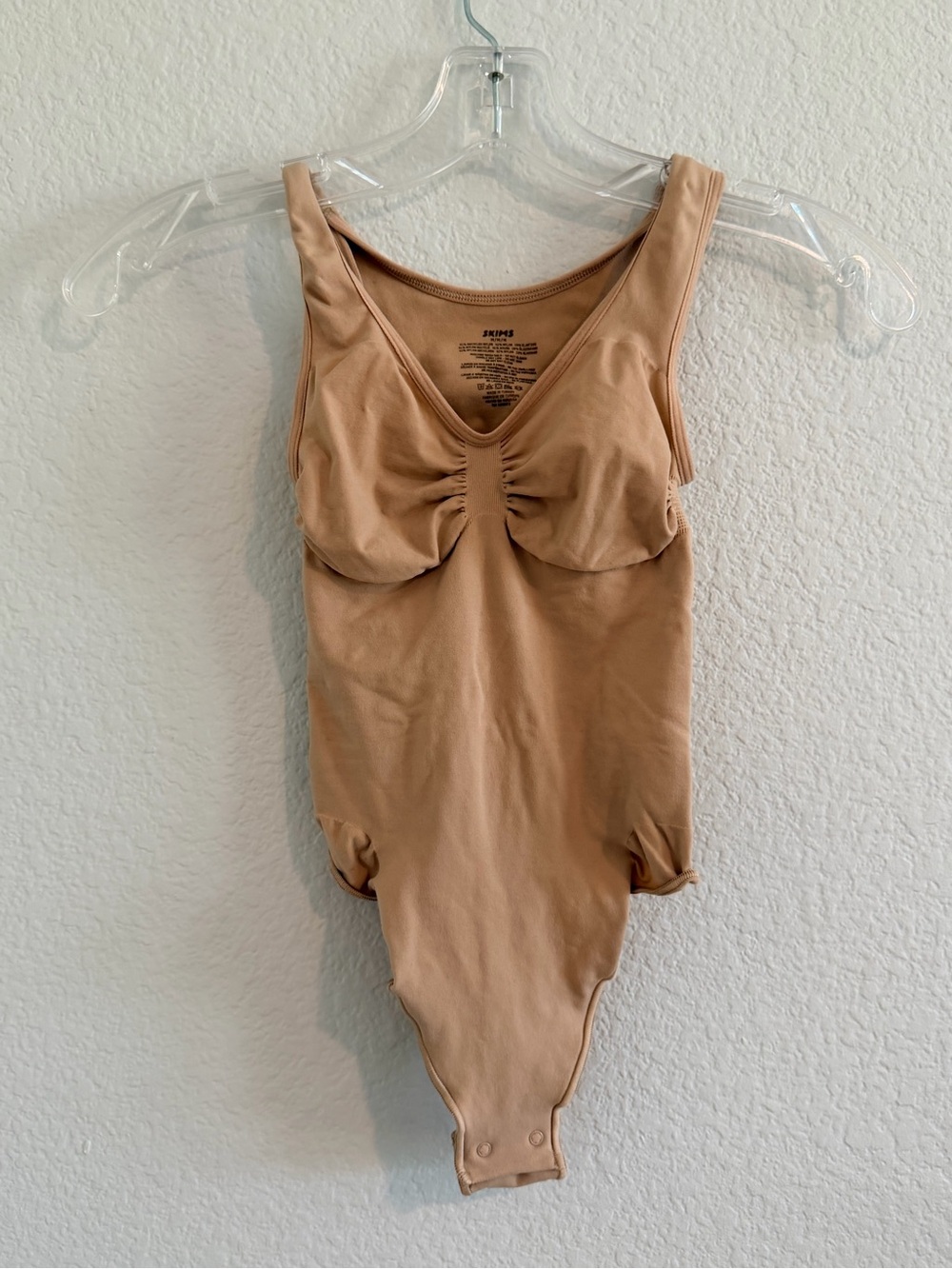 SKIMS Tan Ruched Front Bodysuit